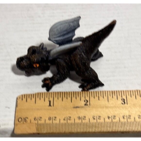 Black & Gray Winged Dragon Figurine 2003 CHH 32 Baby Dragon 2.5"L Fantasy Toy - Picture 7 of 7